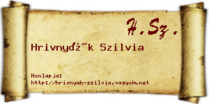 Hrivnyák Szilvia névjegykártya