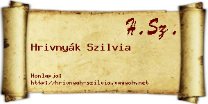 Hrivnyák Szilvia névjegykártya