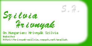 szilvia hrivnyak business card