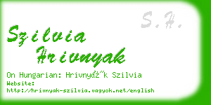 szilvia hrivnyak business card